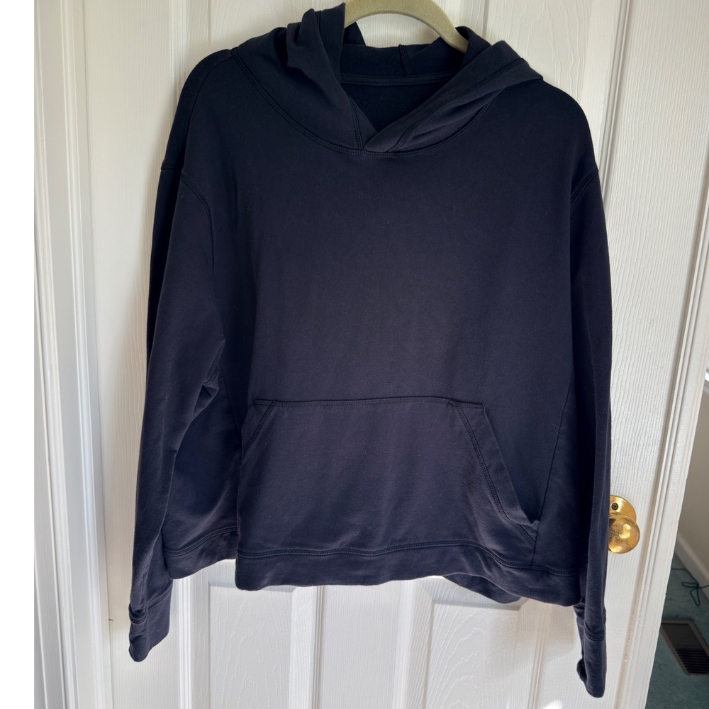 All in Motion Womens Black French Terry Pullover Hoodie Size 1X Relaxed Fit